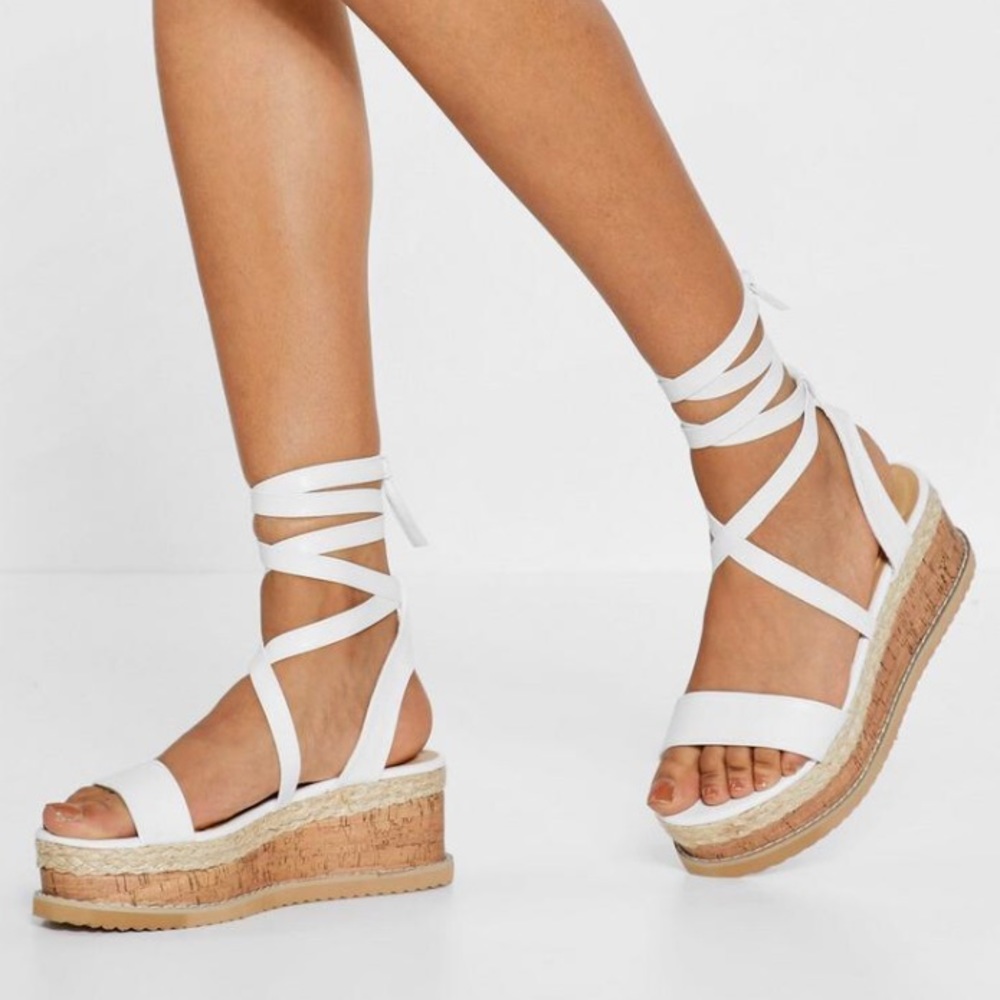 wrap cork sandals